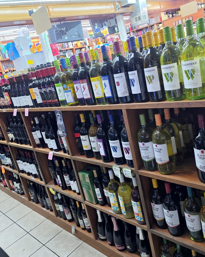 Wine and champagne shelves